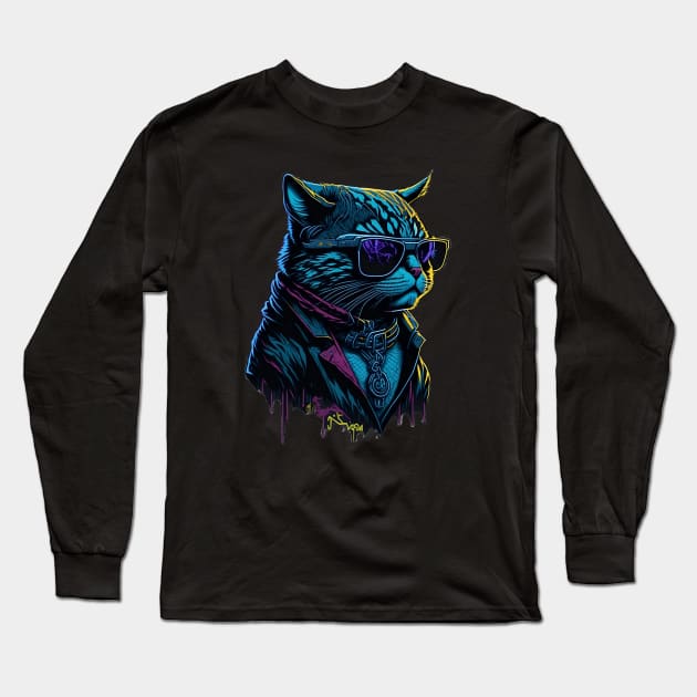 Boss Cat Long Sleeve T-Shirt by NobleAndWicked